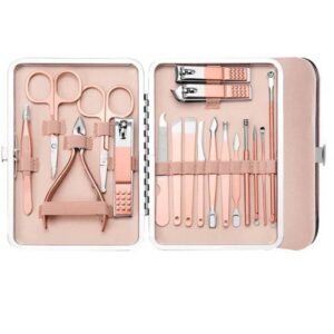 SET HERRAMIENTAS X23 MANICURE ACERO ROSA